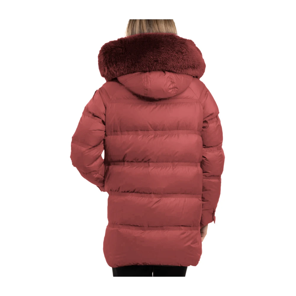 Peuterey Gewatteerde Polyester Parka Jas Red Dames