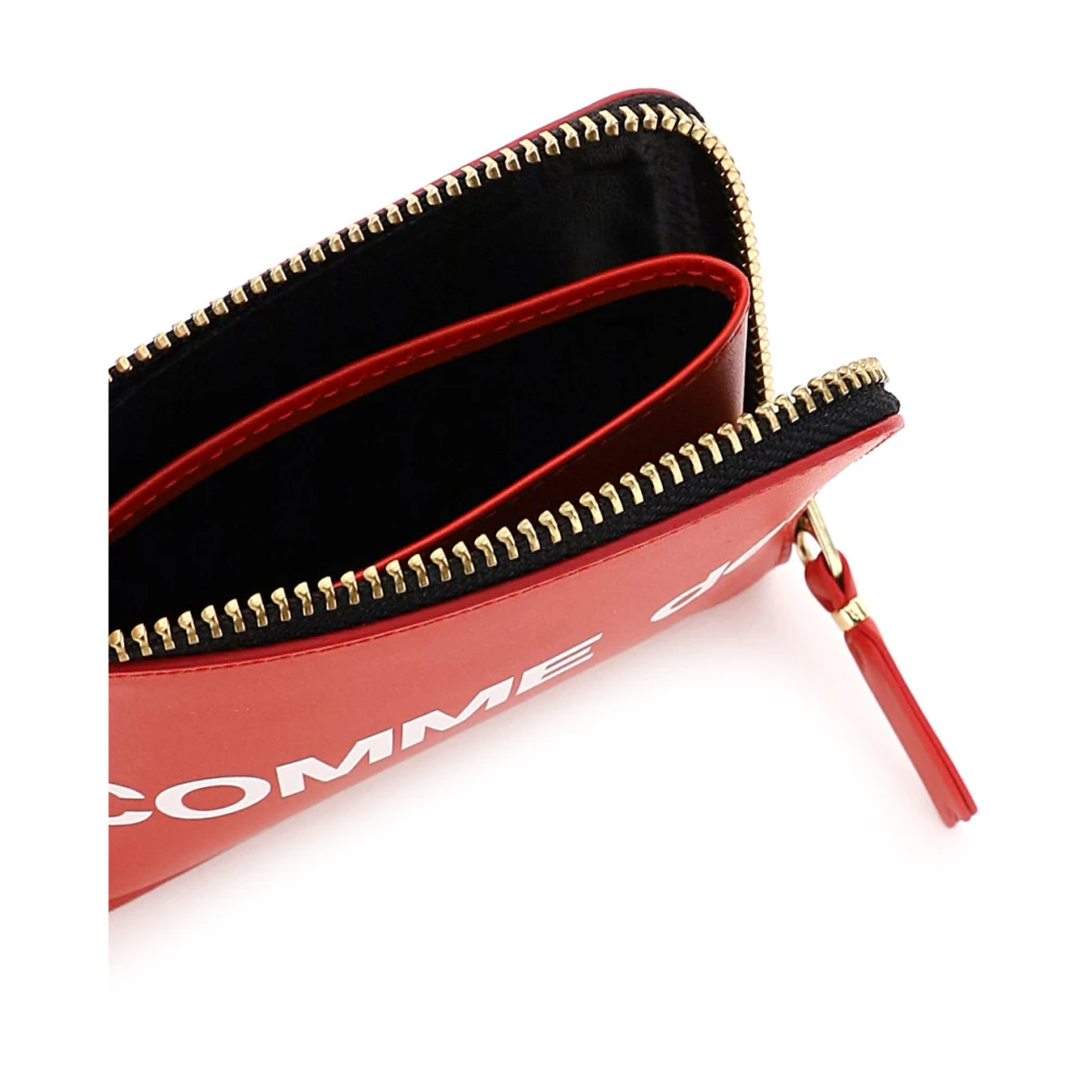 Comme des Garçons Logo Leren Portemonnee Red Heren
