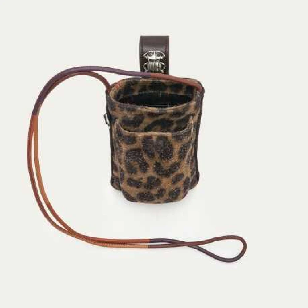 Claris Virot Leopard Vintage Double Marcus Clutch Tas Brown Dames