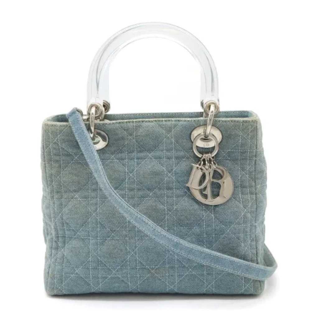 Dior Vintage Pre-owned Denim handbags Blue Dames