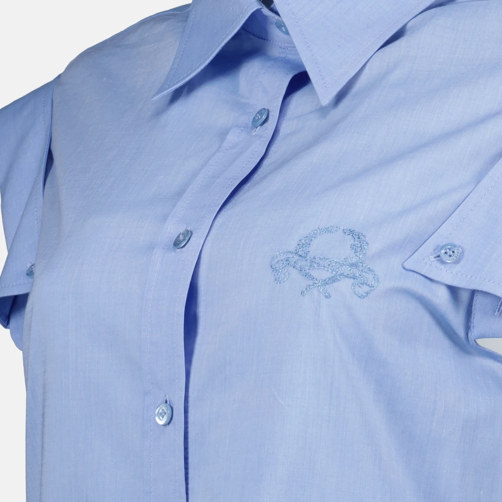 Moschino Blauwe Korte Mouwen Shirt Lente-Zomer 2025 Blue Dames