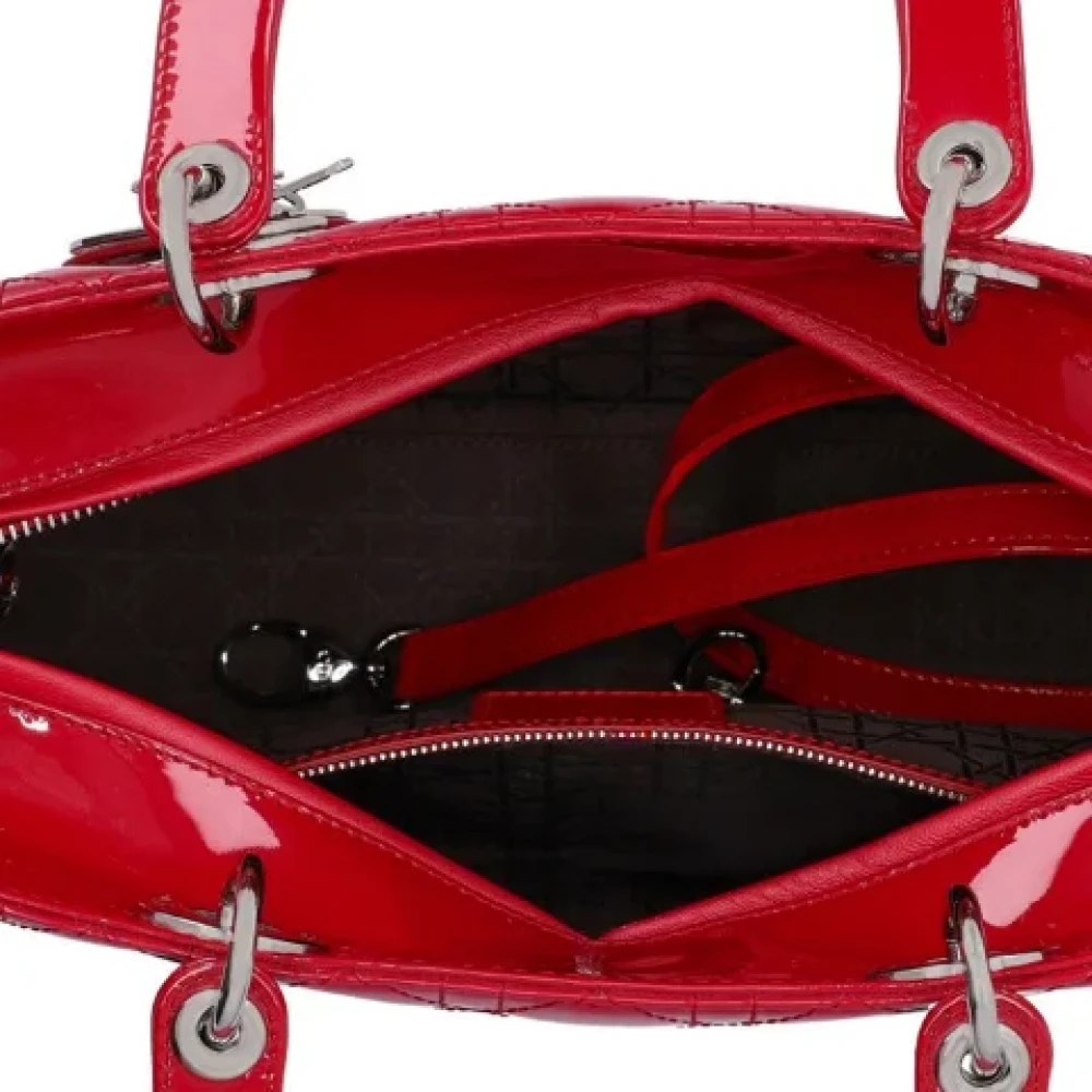 Dior Vintage Pre-owned Leather handbags Red Dames