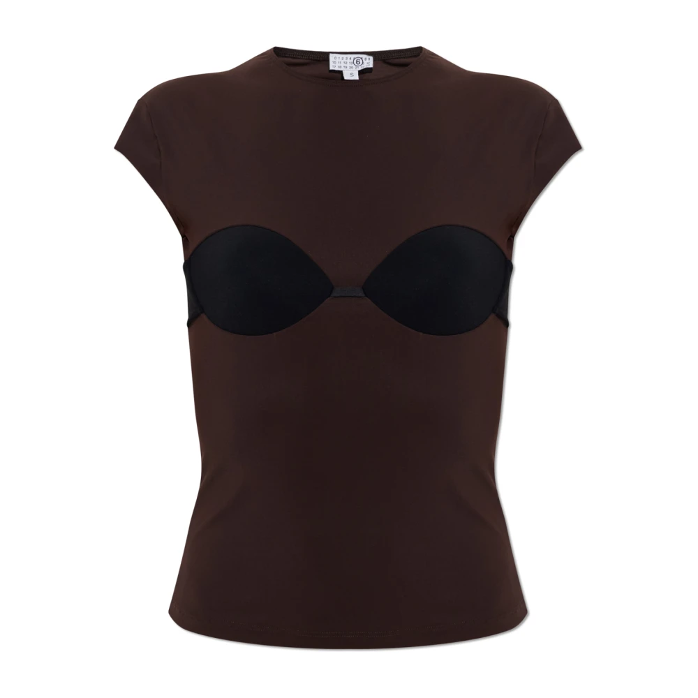 Mm6 Maison Margiela Damen Braun Oberteile, Sgröße: