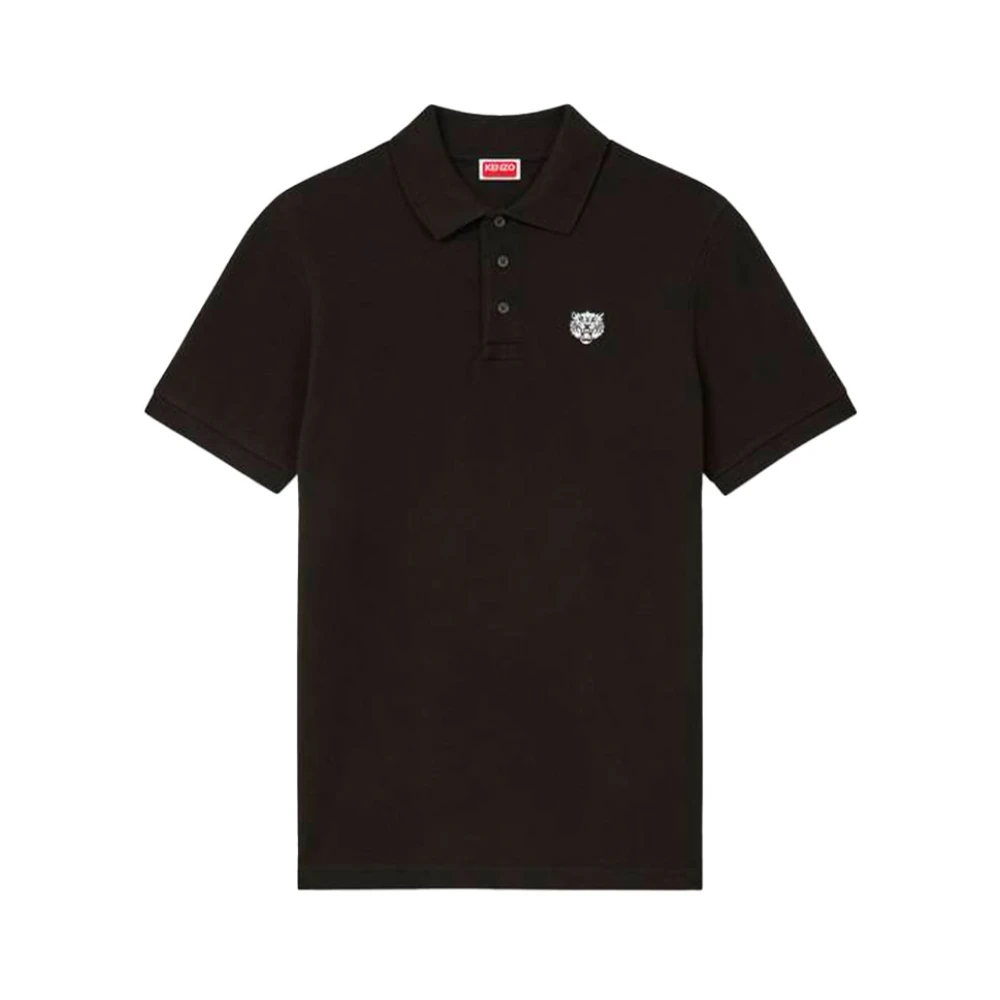 Kenzo Happy Tiger Geborduurd Poloshirt Black Heren