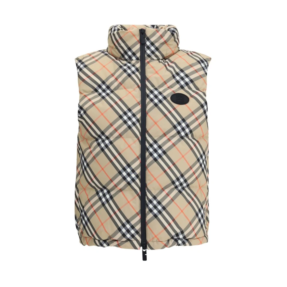 Burberry Multicolor Check Vest Down Jacket - Female - Waistcoats - L - Jackets