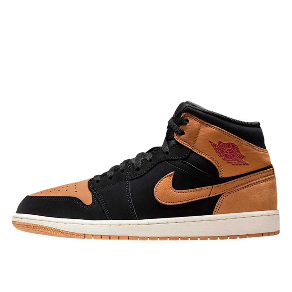 Jordan Black Trainers, Male, 7 Uk, Air 1 Mid Se