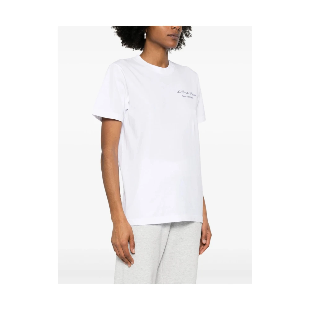 Sporty & Rich Wit Logo Print Crew Neck T-shirt White Dames