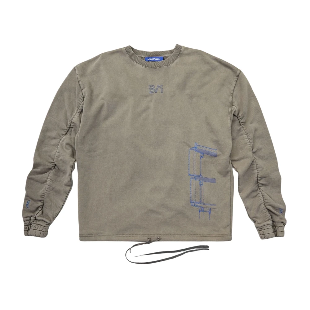 A-Cold-Wall Zwart Gewassen Crewneck Sluier Green Heren