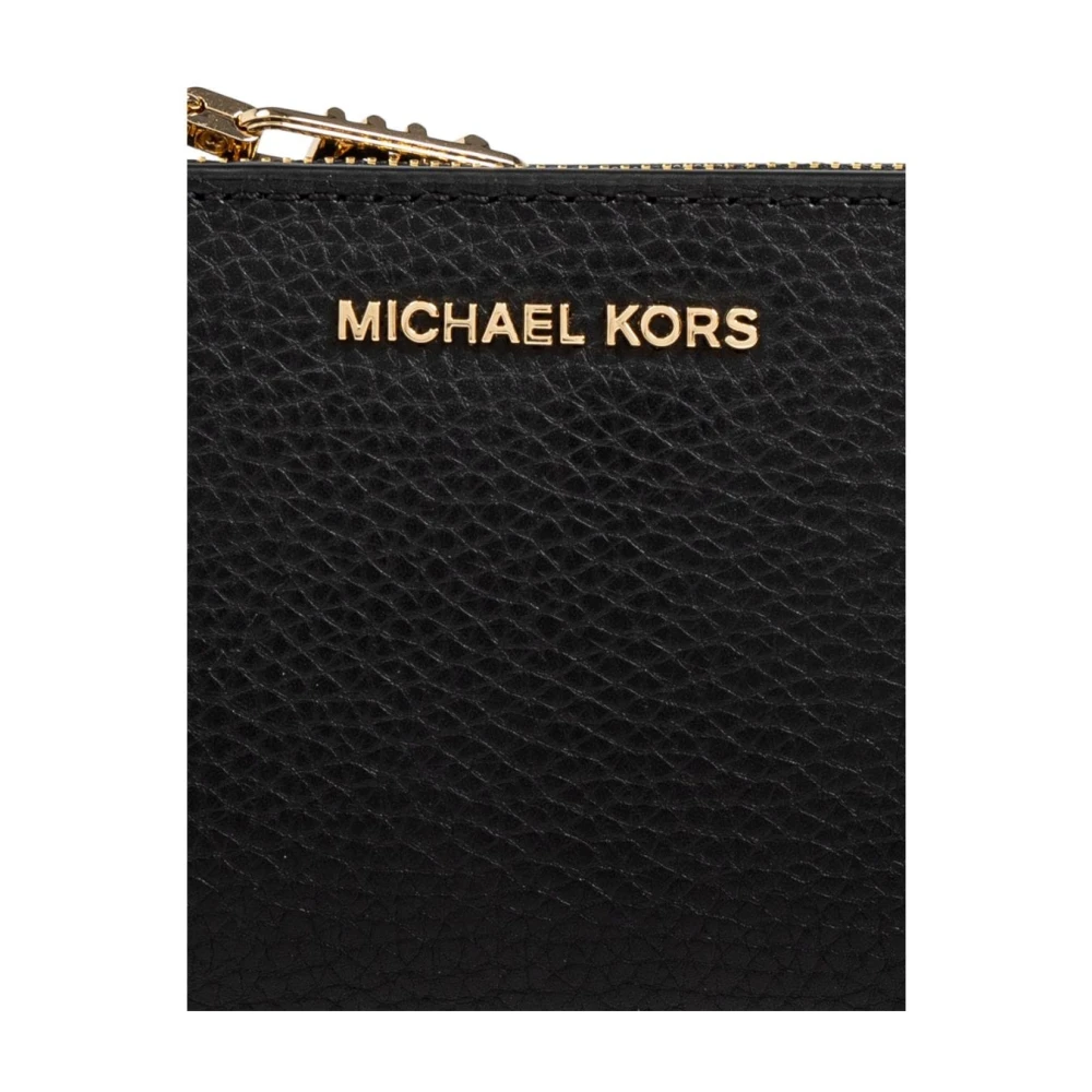 Michael Kors Chique Zwarte Portemonnee met Gouden Logo Black Dames