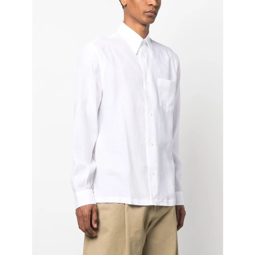 Dolce & Gabbana Langarmshirt met Logodetail White Heren