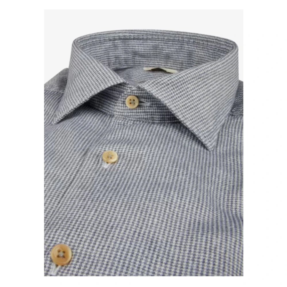 Stenströms Casual Fitted Body Overhemd Lange Mouw Gray Heren