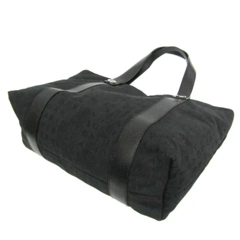 Bvlgari Vintage Pre-owned Canvas shoulder-bags Black Dames