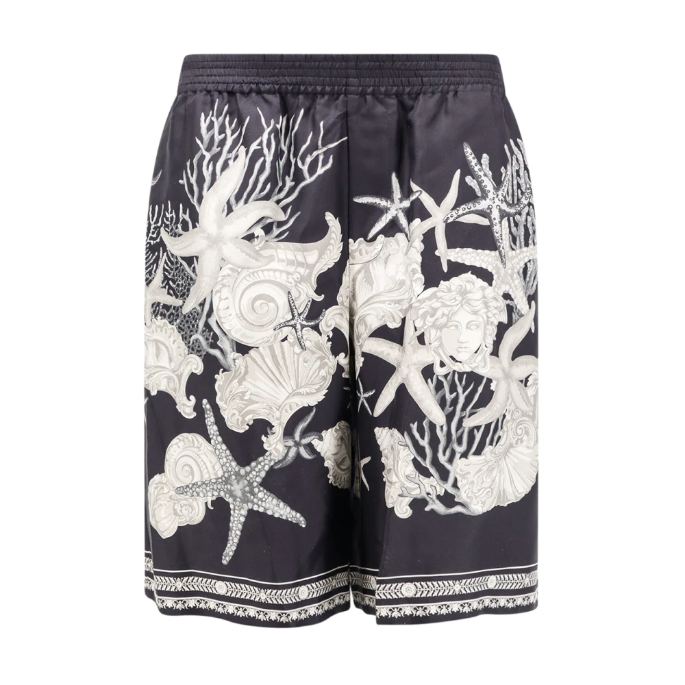Versace Barocco Sea Print Zijden Bermuda Shorts Black Heren