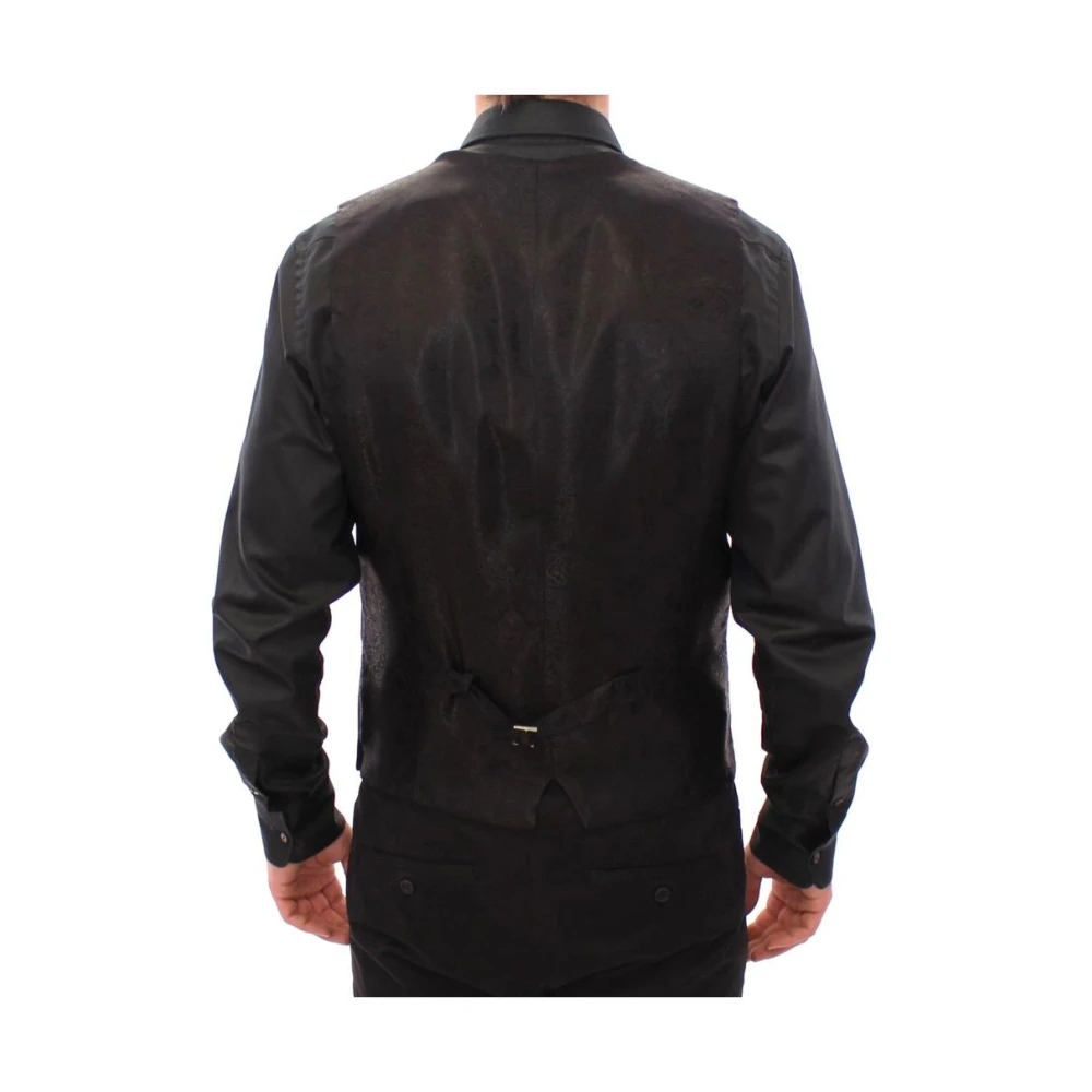 Dolce & Gabbana Zwart Gestreept Jurk Vest Black Heren