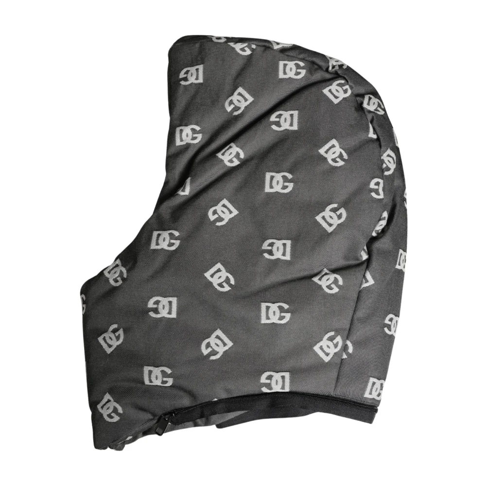 Dolce & Gabbana Men's Black All-Over Logo Print Hood