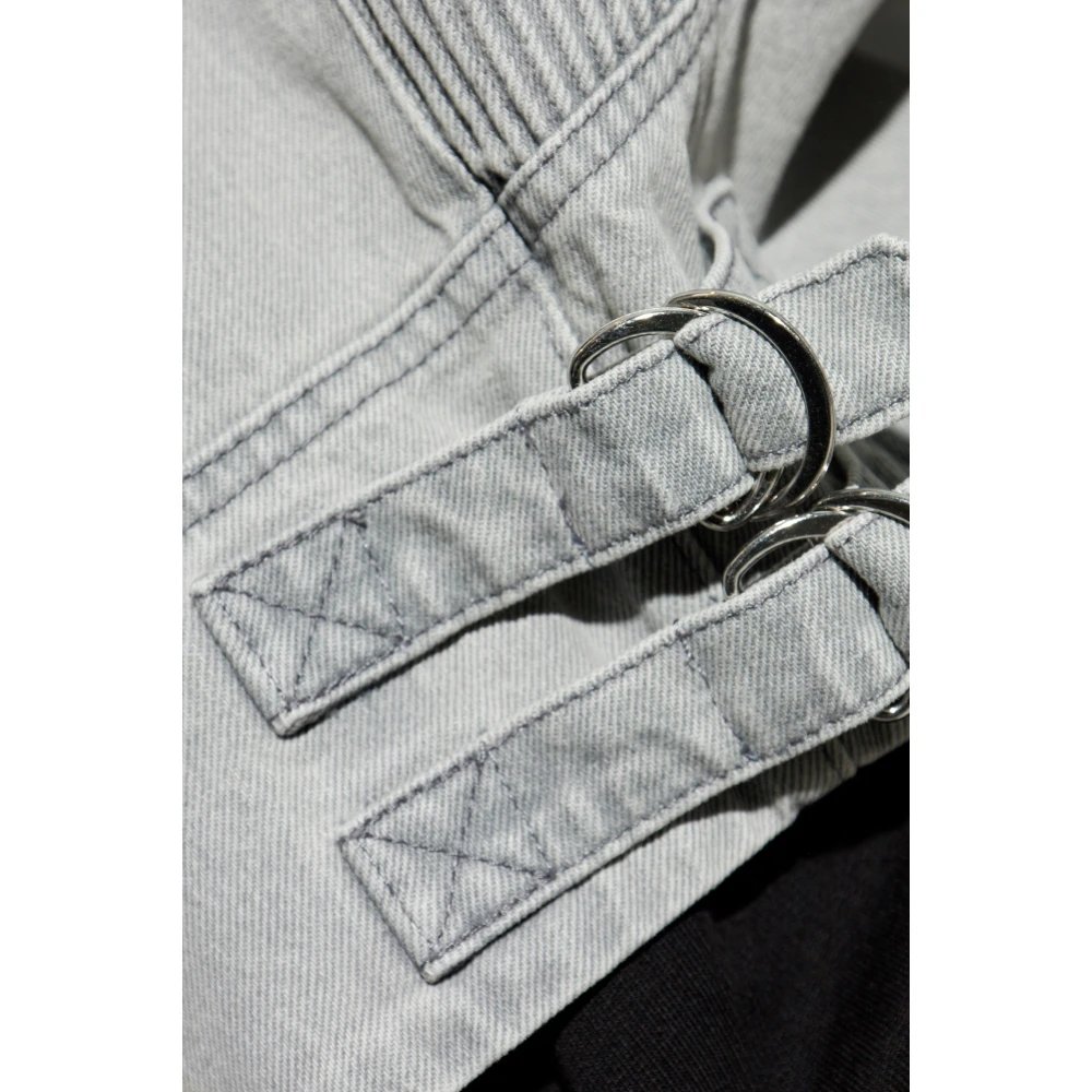 Balmain Denim Jack met Vintage Effect Gray Heren