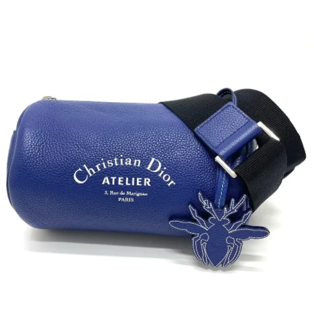 Dior Vintage Pre-owned Leather dior-bags Blue Dames