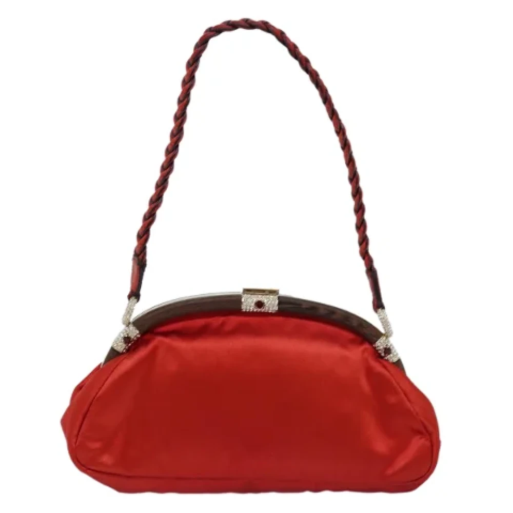 Valentino Vintage Pre-owned Canvas shoulder-bags Red Dames