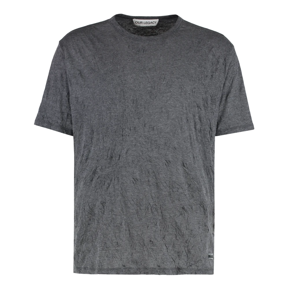Our Legacy Men's Gray T-Shirts, Xl, New Box Cotton Blend Crew-Neck T-Shirt