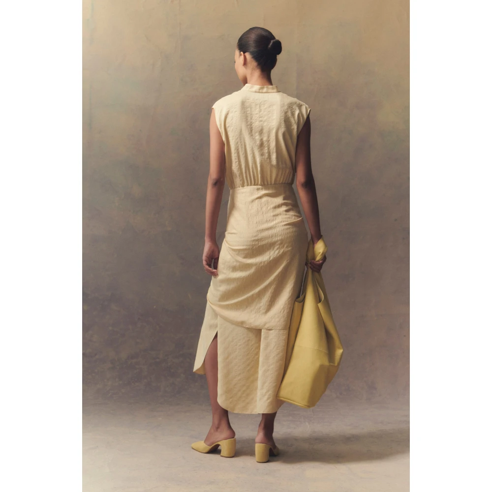 Cortana Frances zijden jurk in vanille Yellow Dames