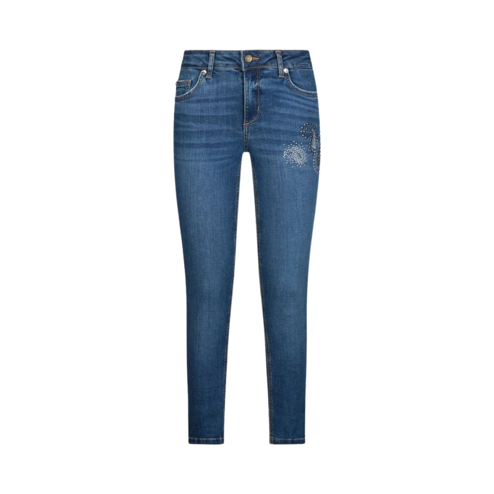 Liu Jo Donna Blu - Jeans Skinny Bottom Up Con Strass - Jeans - W27
