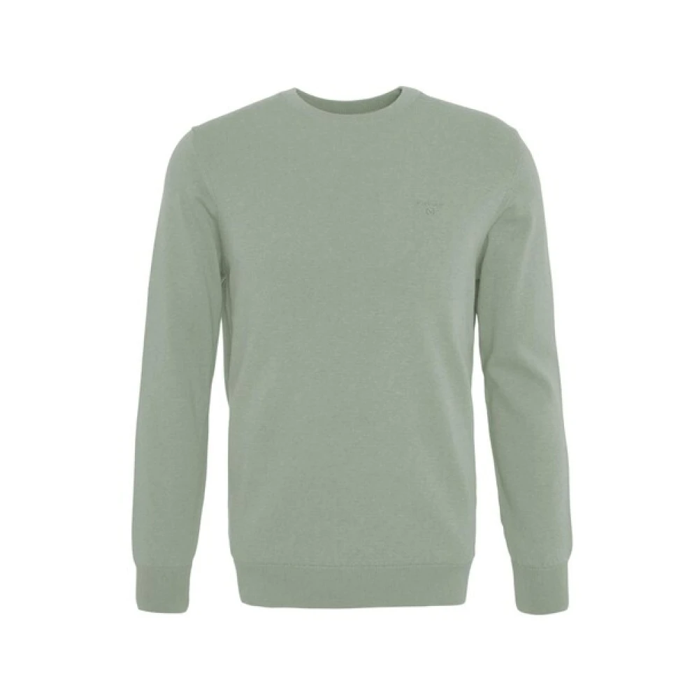 Barbour Men's Green Pima Cotton Crew - Round-Neck Knitwear - M - Knitwear