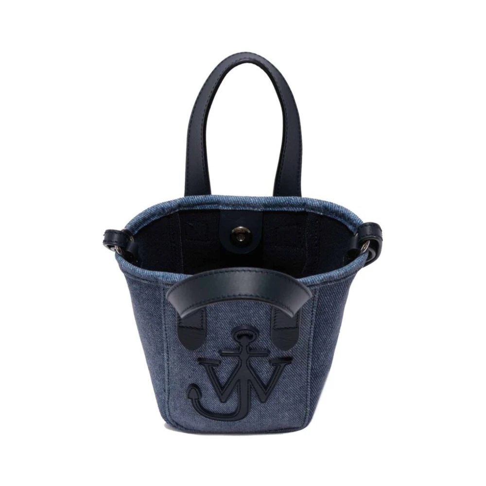 JW Anderson Indigo Velvet Anchor Logo Tas Blue Dames