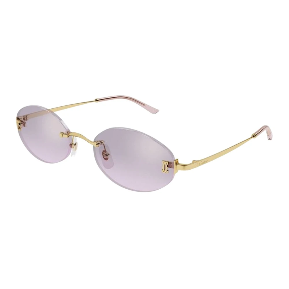 Cartier Women's Yellow Sunglasses, 55 Mm, Oval Sunglasses
