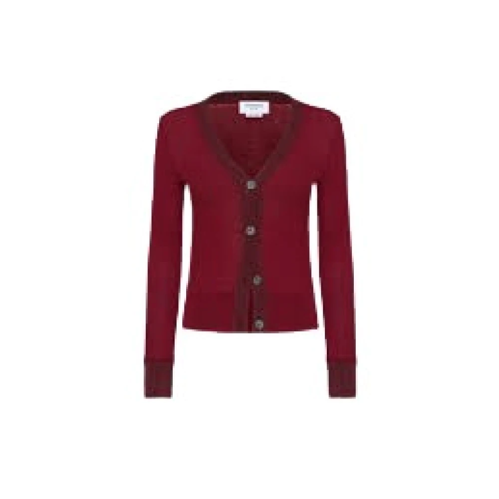 Thom Browne Stijlvolle Gebreide Cardigan Sweater Red Dames