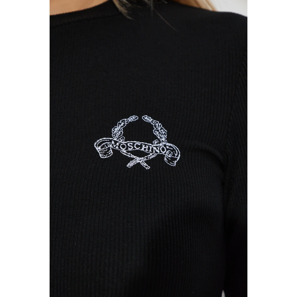 Moschino Jurk met logo Black Dames