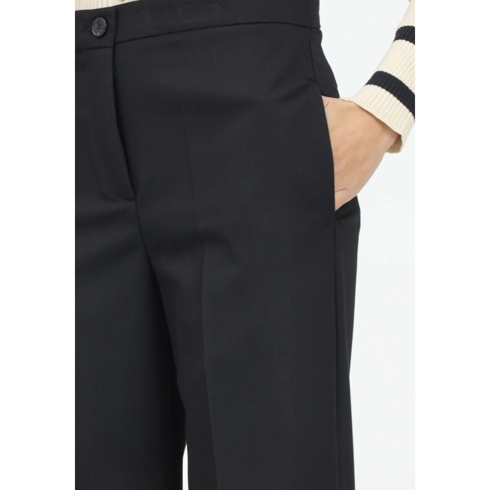 ViCOLO Zwarte elegante broek met rechte snit Black Dames