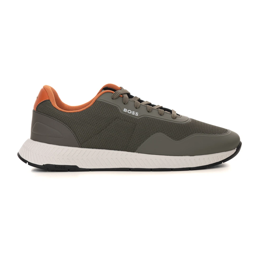 Hugo Titanium-Runn canvas sneaker Heren Schoenen Groen