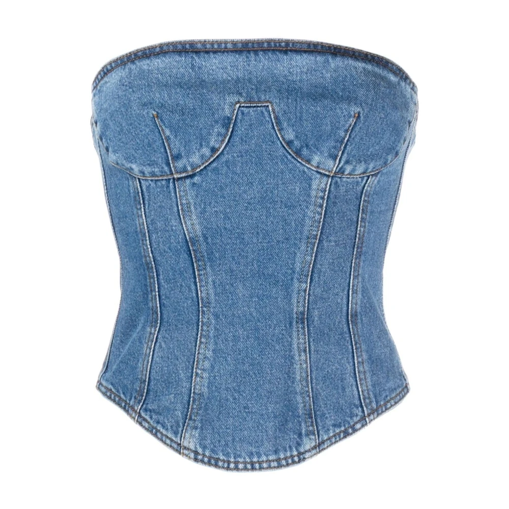 Magda Butrym Denim Korsett Top Blue, Dam