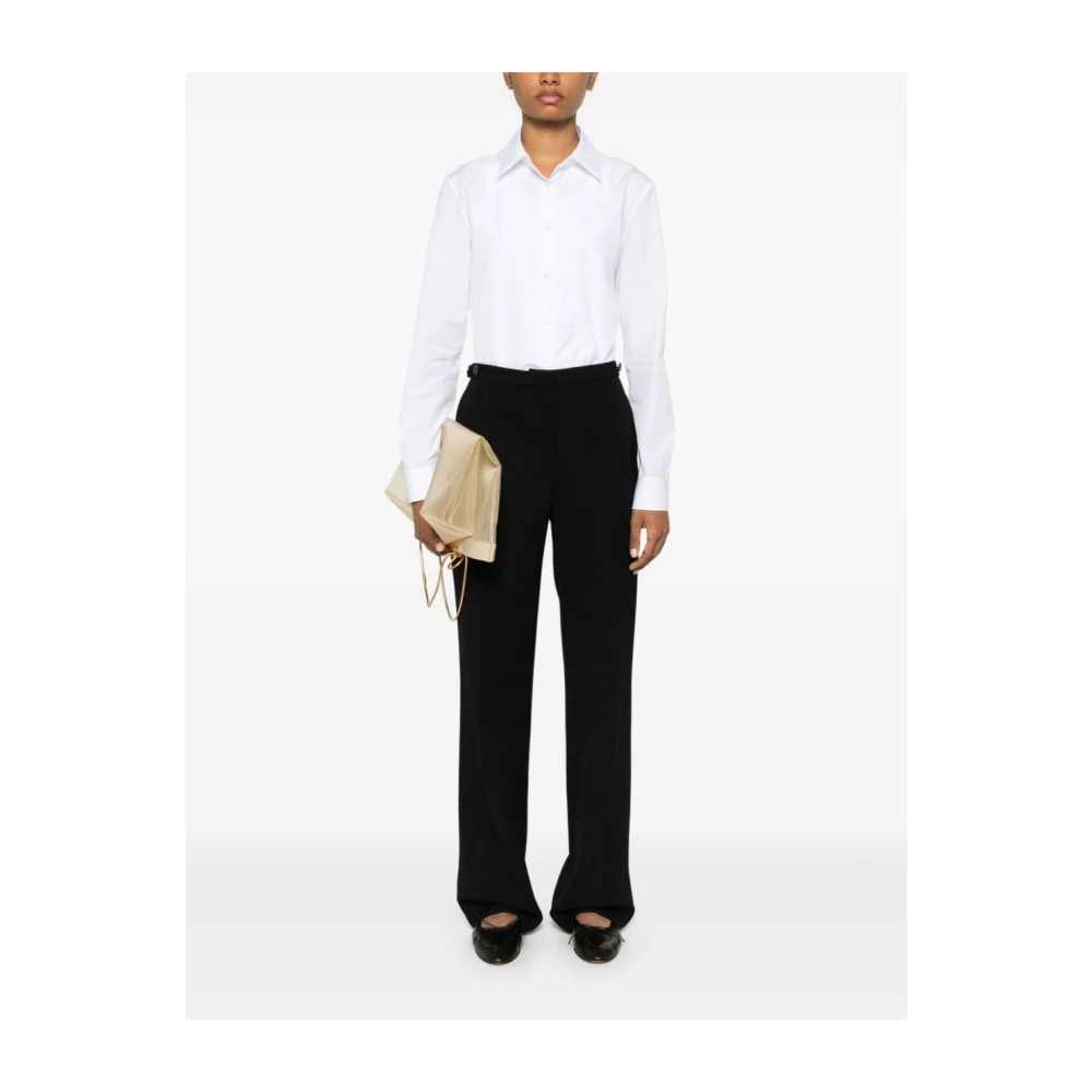 The Row Zwarte rechte pijp wollen broek Black Dames