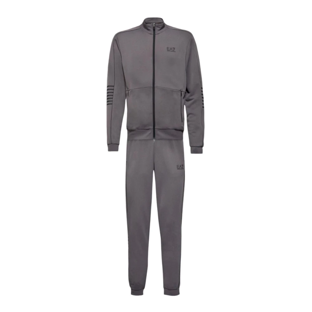 Emporio Armani EA7 Grijze Compleet Trainingspak met Voorlogo Gray Heren