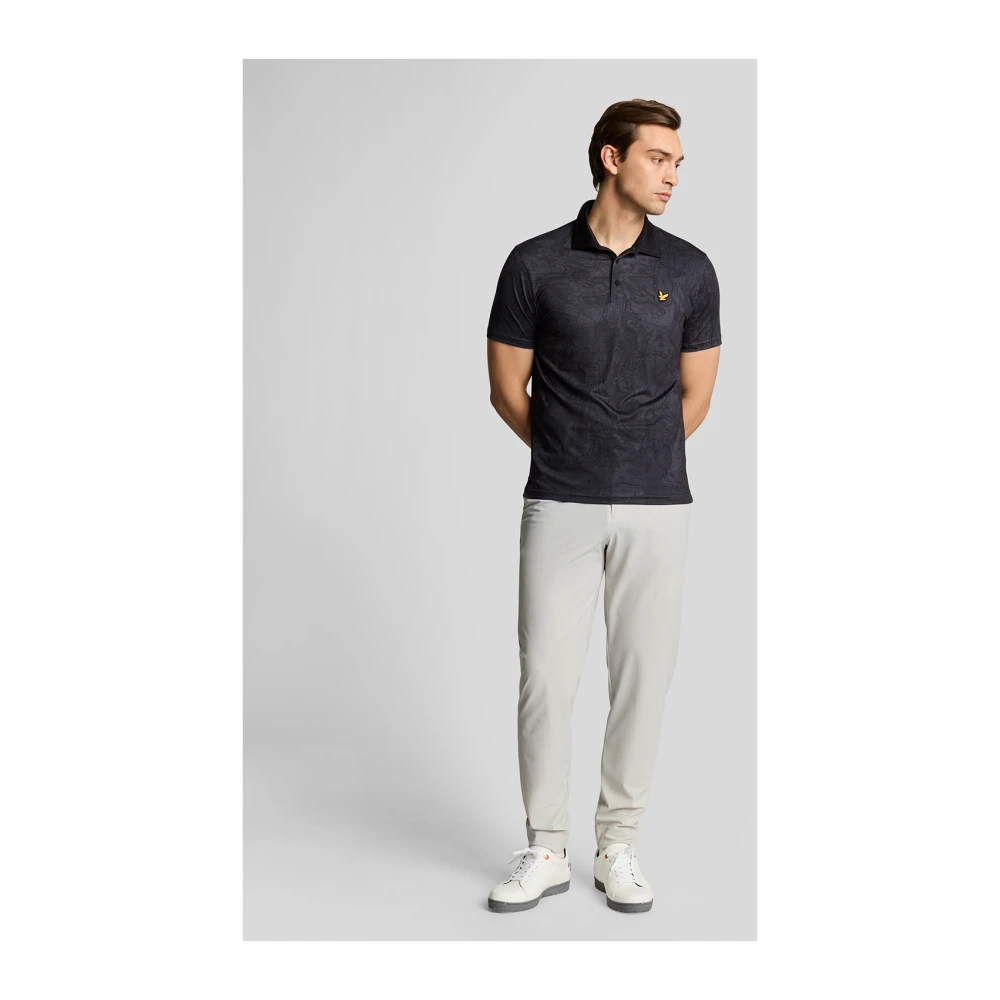 Lyle & Scott SS Polo Shirts Contour Gedrukt poloshirt Black Heren