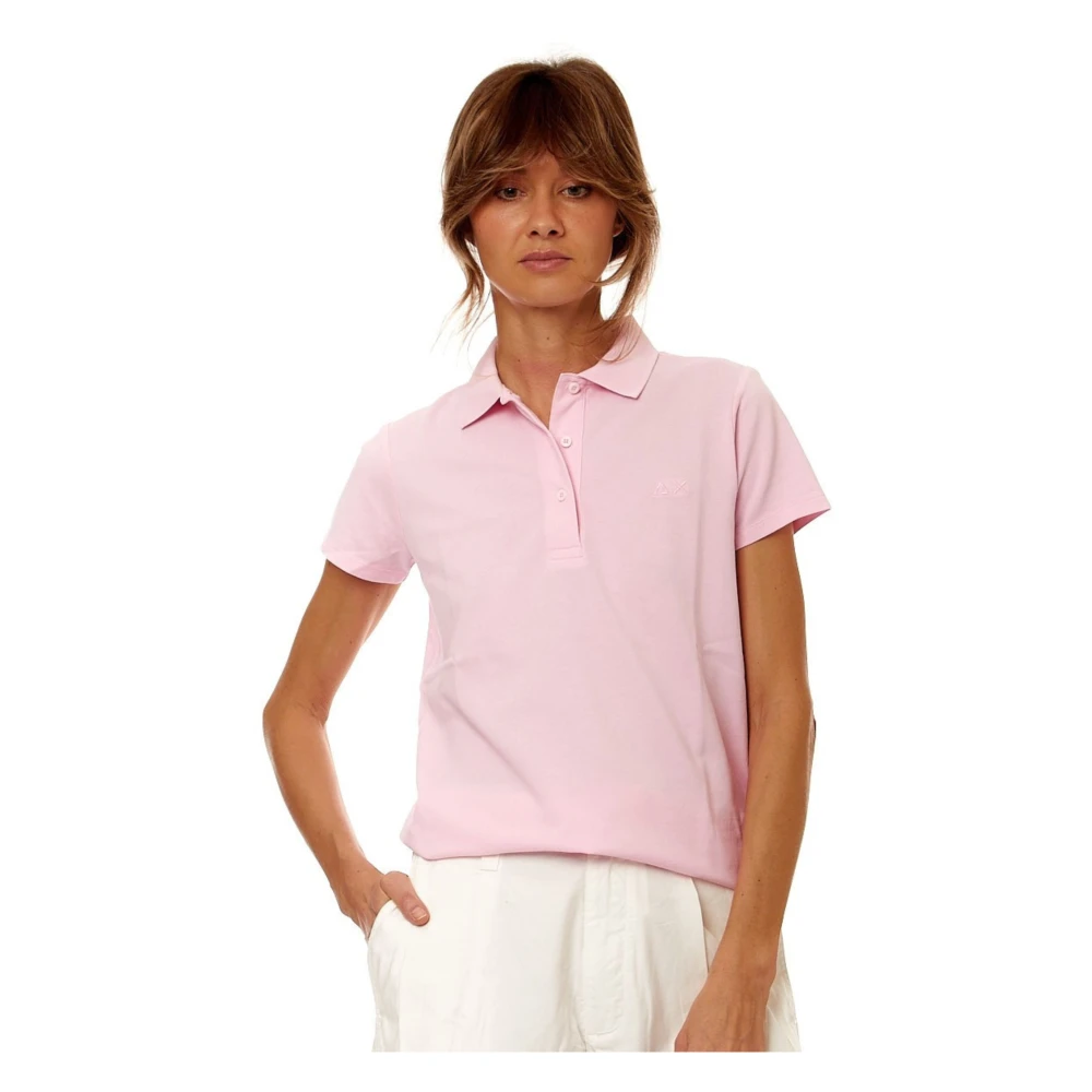 Sun68 Vintage Roze Korte Mouw Polo Pink Dames