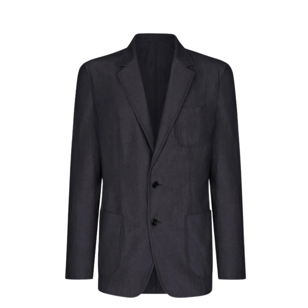 Dolce & Gabbana Men's Blue Stylish Patch-Pockets Blazer