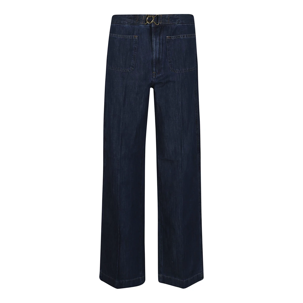 Polo Ralph Lauren Flare Denim Jeans met Metalen Gesp Black Dames