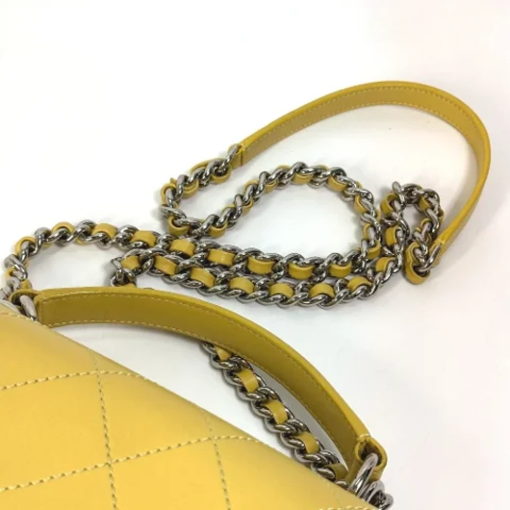 Chanel Vintage Pre-owned Leather chanel-bags Yellow Dames