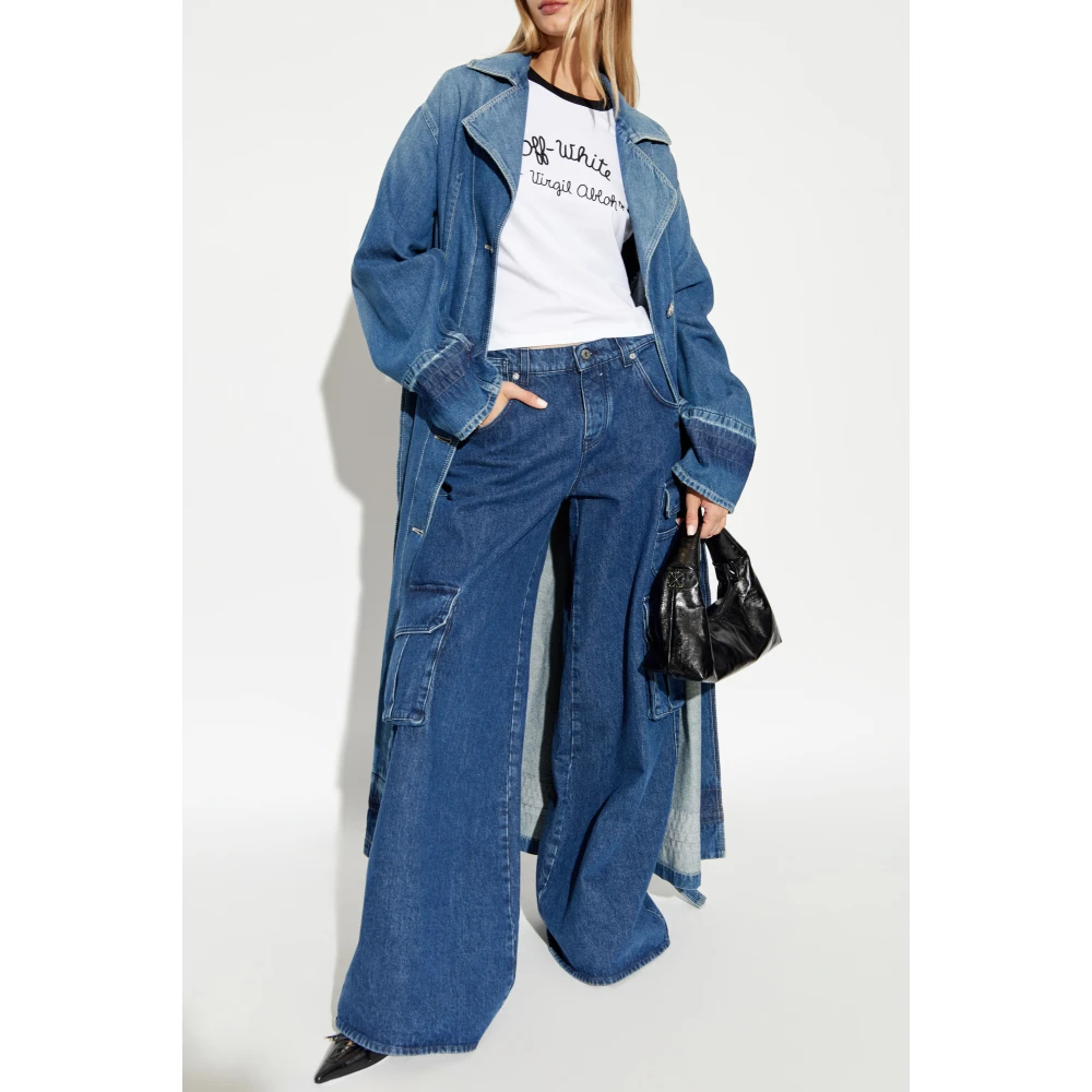 Off White Jeans met zakken Blue Dames