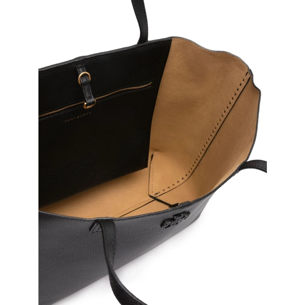TORY BURCH Zwarte Pebble Leren Tote Tas Black Dames