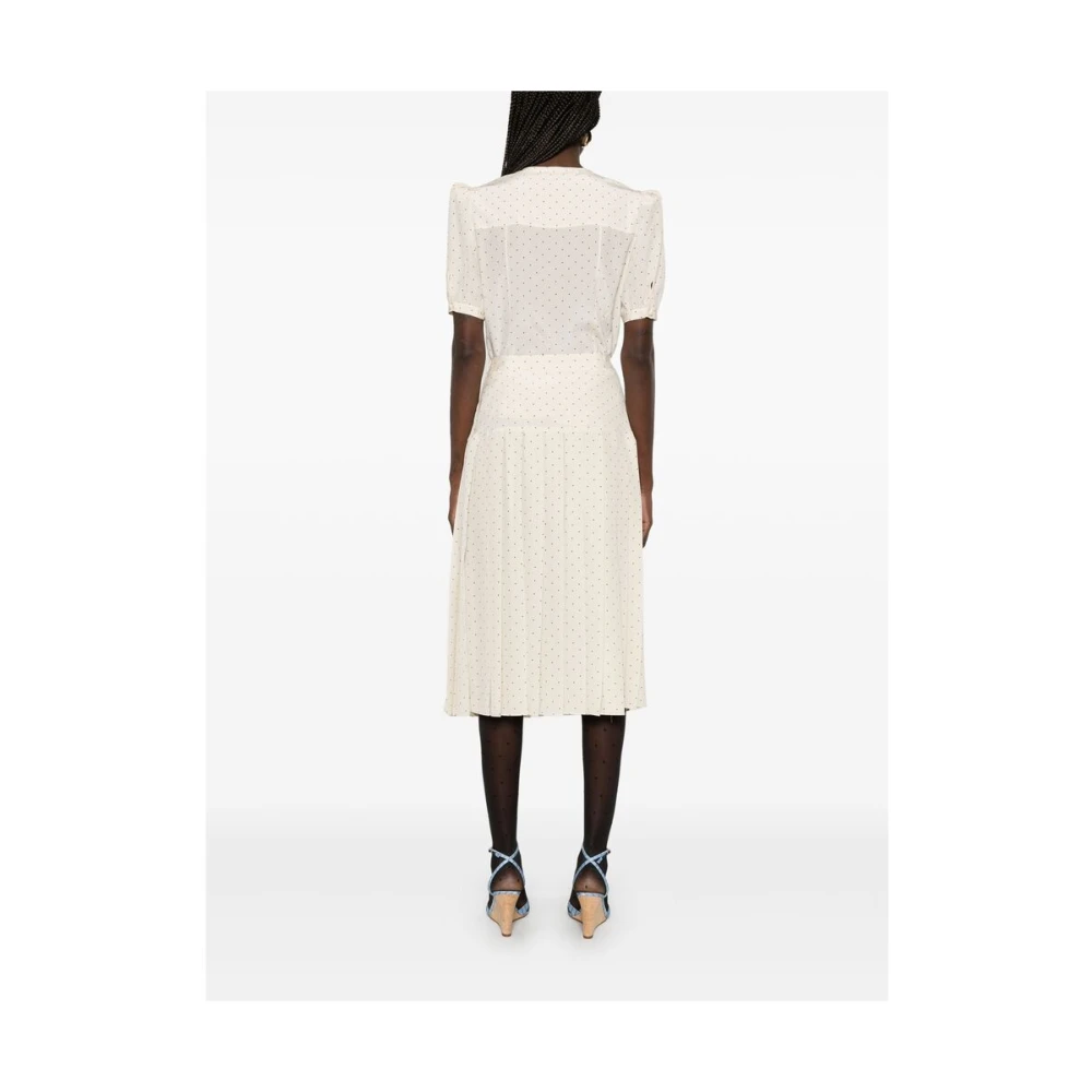 Alessandra Rich Elegante Geplooide Rok met Rits Beige Dames
