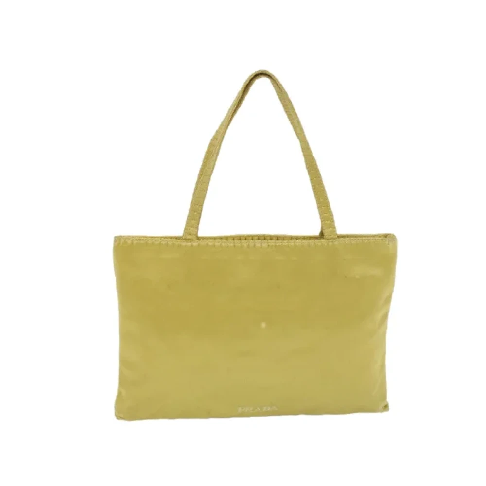 Prada Vintage Pre-owned Satin handbags Yellow Dames