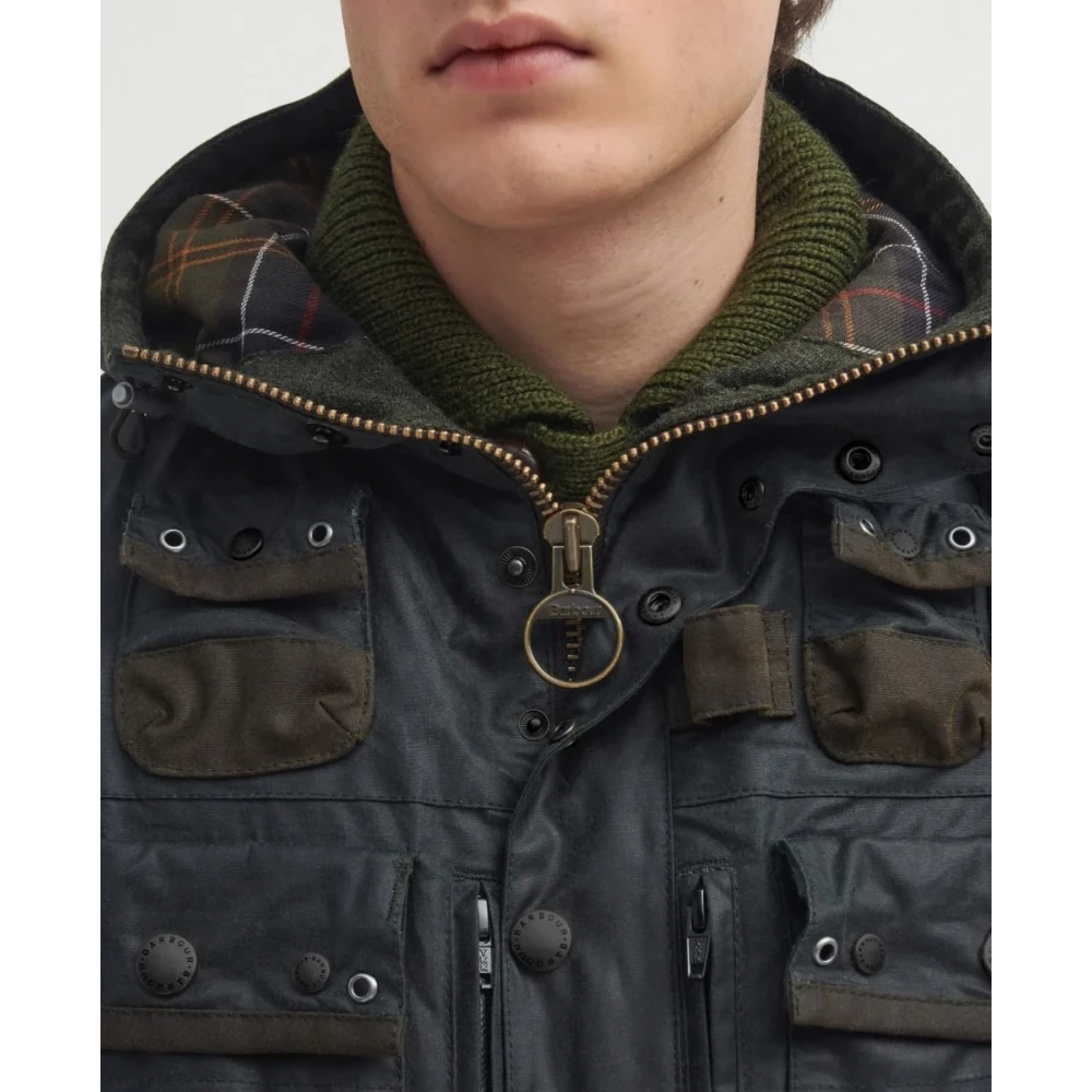 Barbour Militaire Gewaxte Jas Geïnspireerd door Durham Green Heren