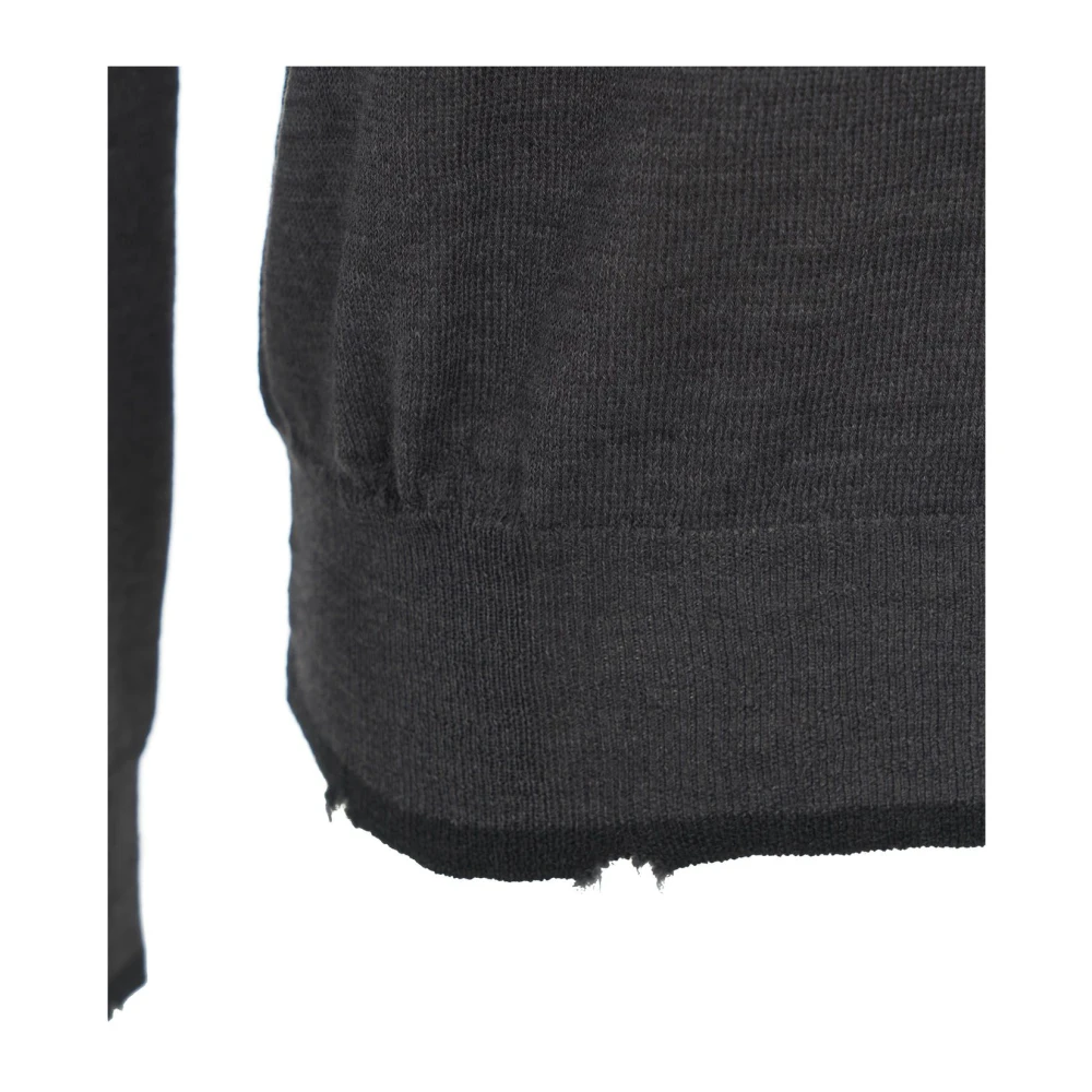 Mauro Grifoni Grijze Gebreide Trui Aw24 Handwas Gray Heren
