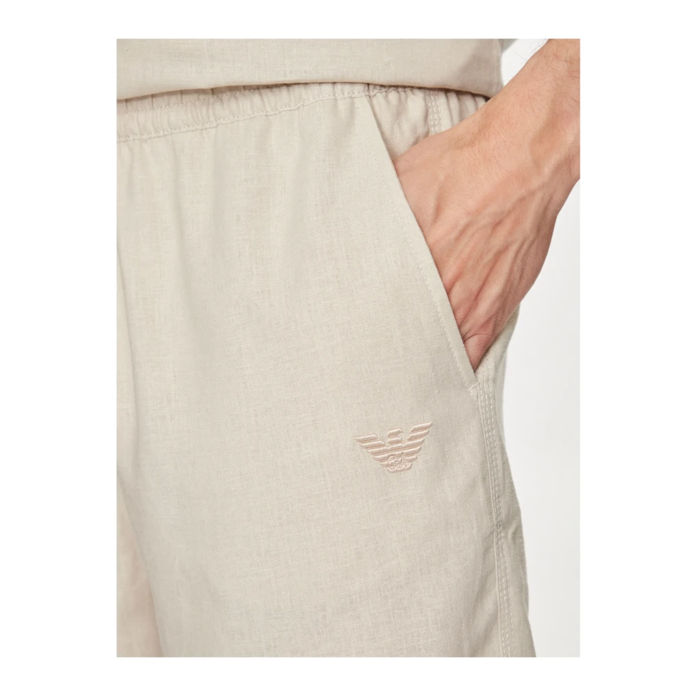 Emporio Armani Linnen Shorts Les Beiges Beige Heren