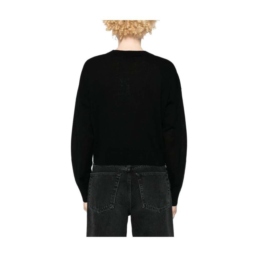 IRO Zwarte Gebreide Trui met Ronde Hals Black Dames