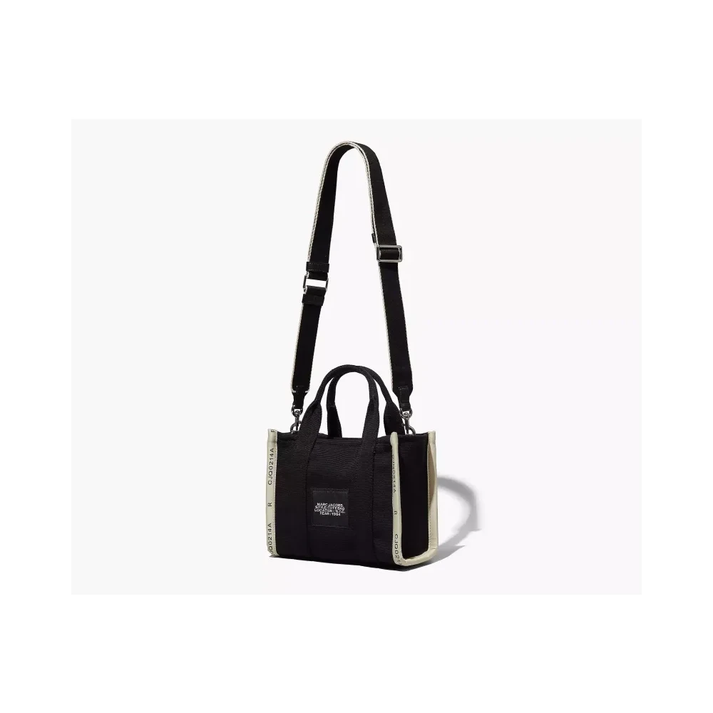 Marc Jacobs Canvas Shopper Tote Bag med Logo Black, Dam