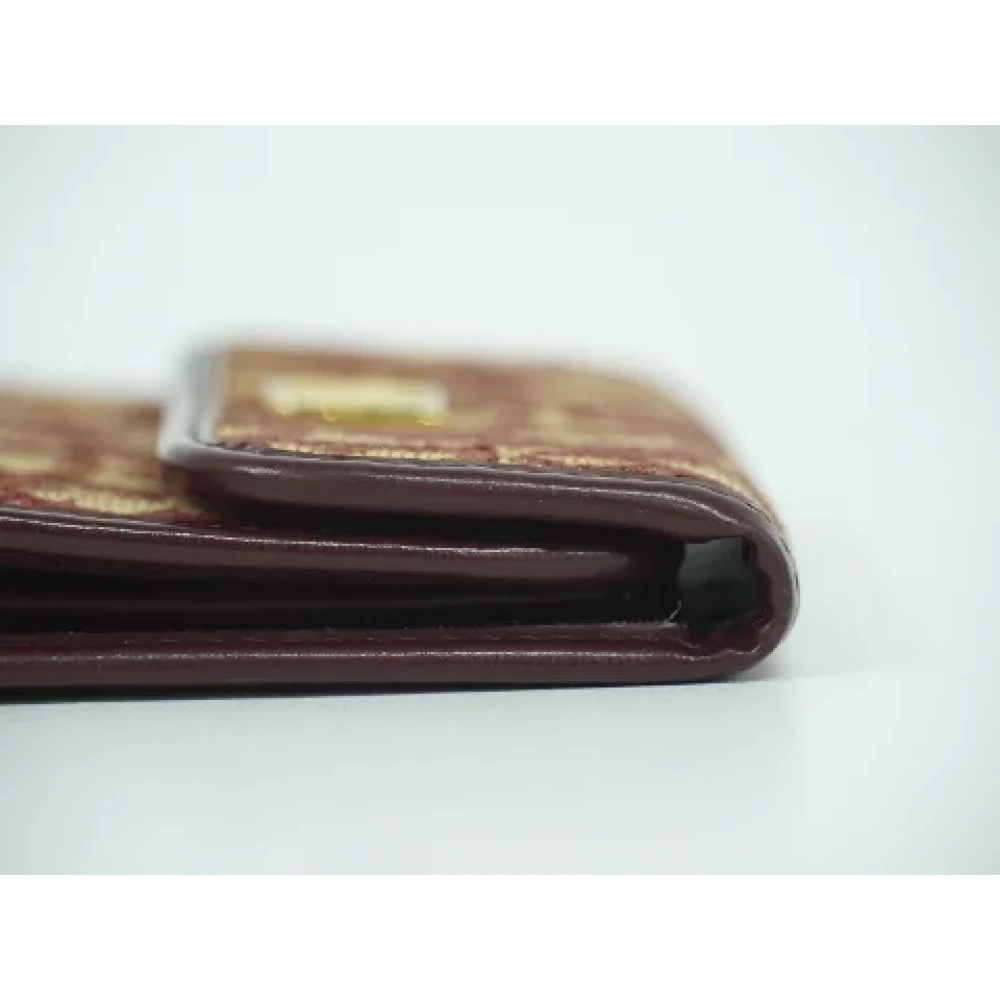 Dior Vintage Pre-owned Canvas wallets Red Dames